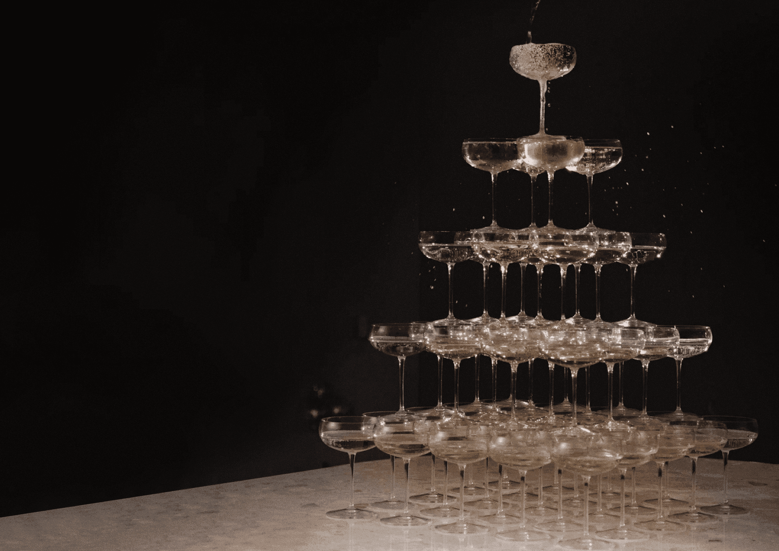 Sip Solution add-ons and upgrades — champagne tower, mocktail and hookah service